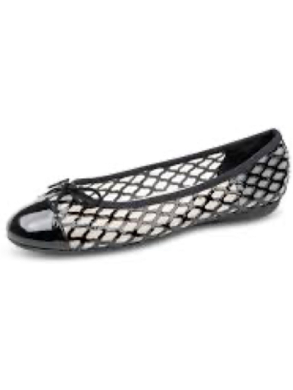 Women's Paul Mayer Attitudes Black and White Brandy Mesh Ballet Flats